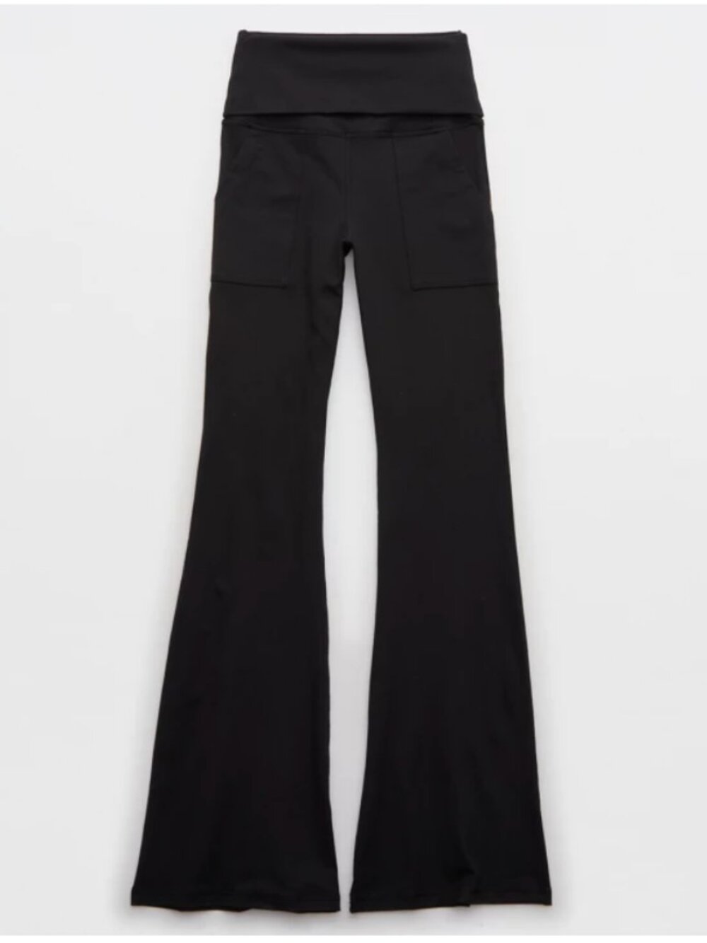 OFFLINE By Aerie The Hugger High Waisted Foldover Flare Legging Black M $60